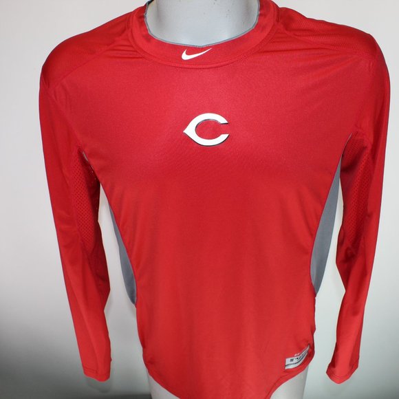 Nike Pro Combat Cincinnati Reds Men's L Red Fitted Dri-Fit Authentic MLB T-Shirt - Picture 2 of 7